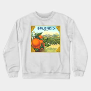 Splendid Brand Oranges Crate Label Crewneck Sweatshirt